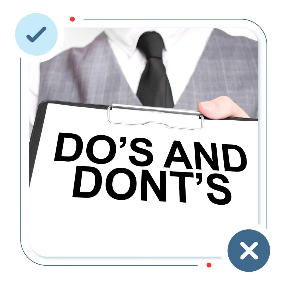 Do’s and Don’ts before eVox test