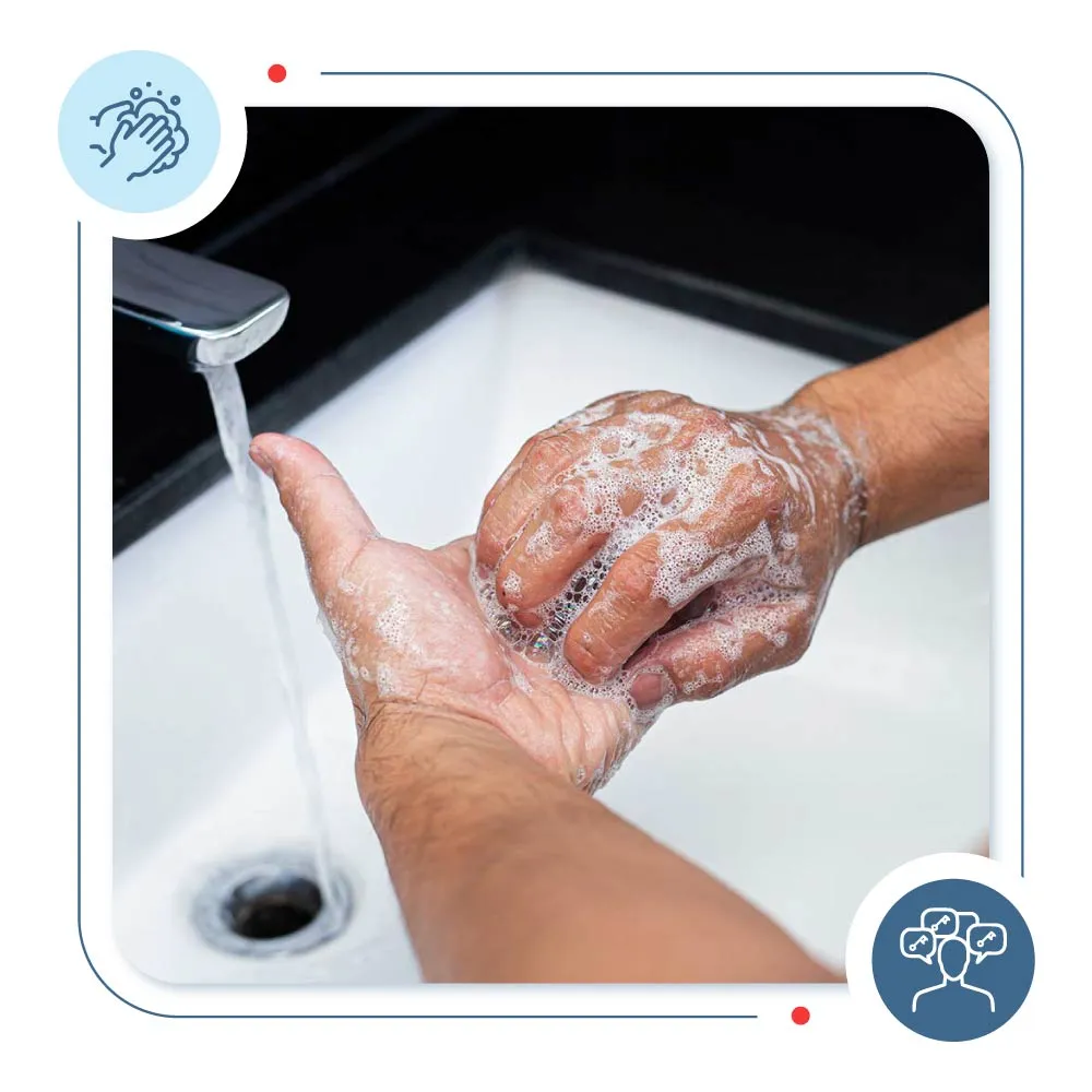 Washing hands again and again